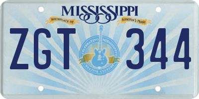 MS license plate ZGT344