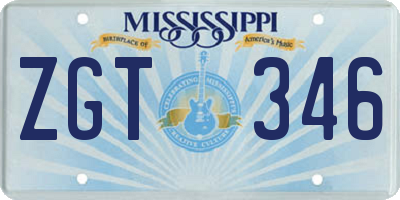 MS license plate ZGT346