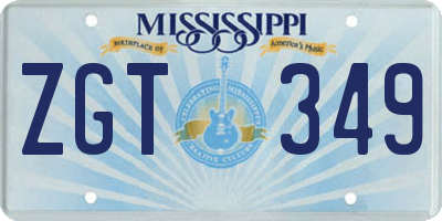 MS license plate ZGT349