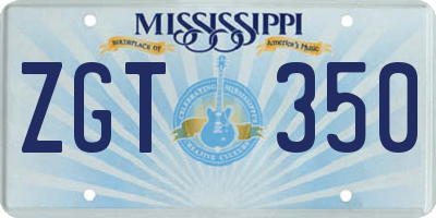 MS license plate ZGT350