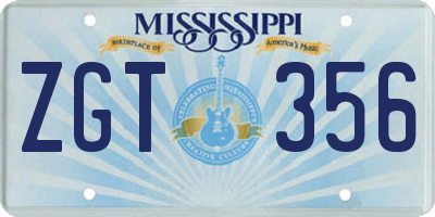 MS license plate ZGT356