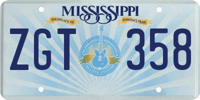 MS license plate ZGT358