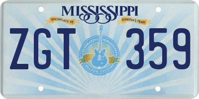MS license plate ZGT359