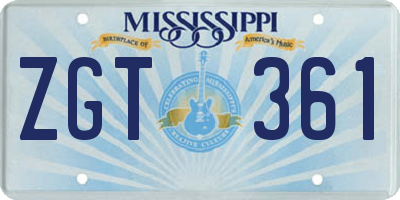 MS license plate ZGT361