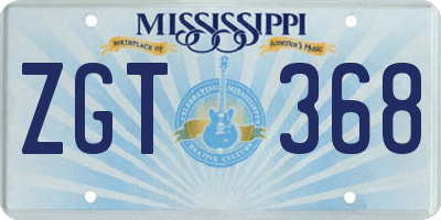 MS license plate ZGT368