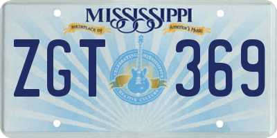 MS license plate ZGT369