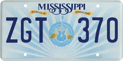 MS license plate ZGT370