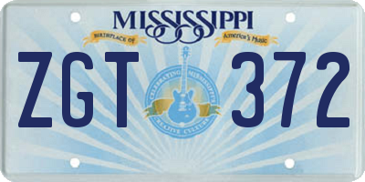 MS license plate ZGT372
