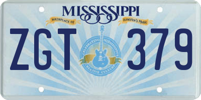 MS license plate ZGT379