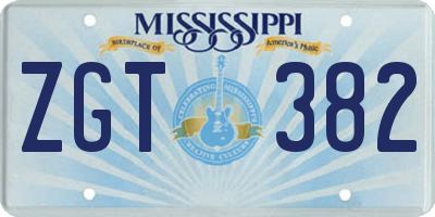 MS license plate ZGT382