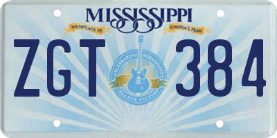 MS license plate ZGT384