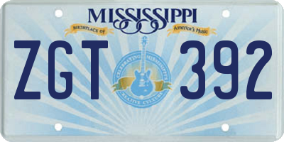 MS license plate ZGT392