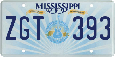 MS license plate ZGT393