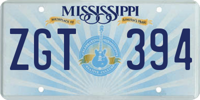 MS license plate ZGT394