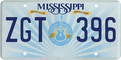 MS license plate ZGT396