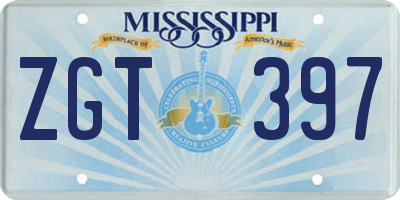 MS license plate ZGT397