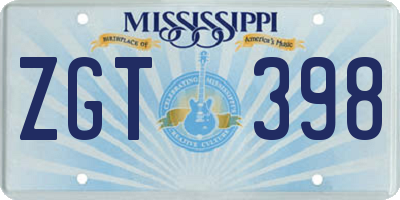 MS license plate ZGT398