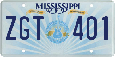 MS license plate ZGT401