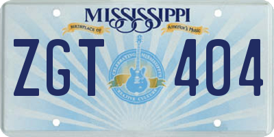 MS license plate ZGT404