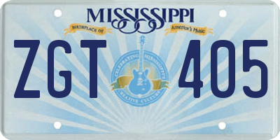 MS license plate ZGT405