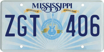 MS license plate ZGT406