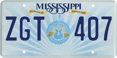 MS license plate ZGT407