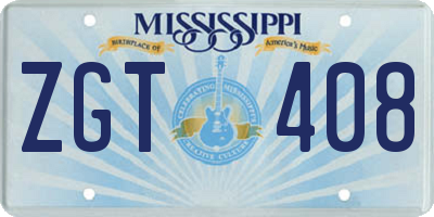 MS license plate ZGT408