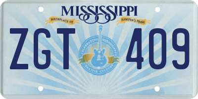 MS license plate ZGT409