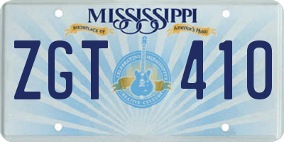 MS license plate ZGT410