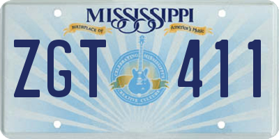MS license plate ZGT411