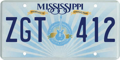MS license plate ZGT412