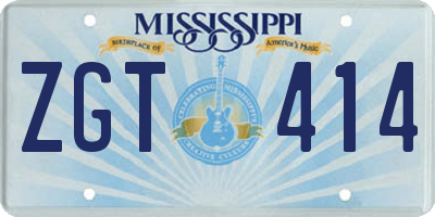MS license plate ZGT414