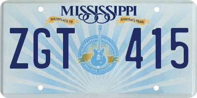 MS license plate ZGT415