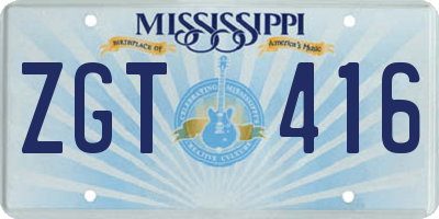 MS license plate ZGT416