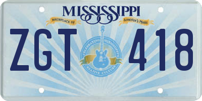MS license plate ZGT418