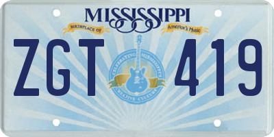 MS license plate ZGT419