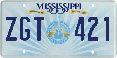 MS license plate ZGT421