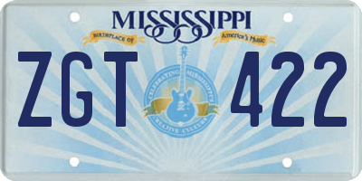 MS license plate ZGT422