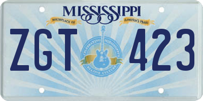 MS license plate ZGT423