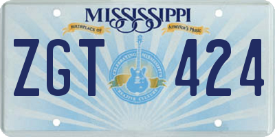 MS license plate ZGT424