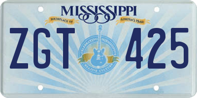 MS license plate ZGT425