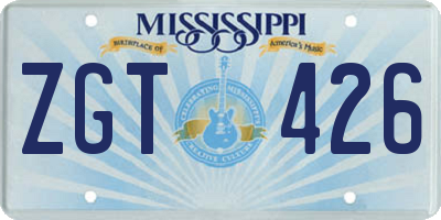MS license plate ZGT426