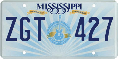 MS license plate ZGT427