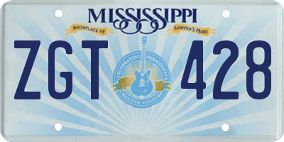 MS license plate ZGT428