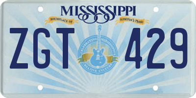 MS license plate ZGT429