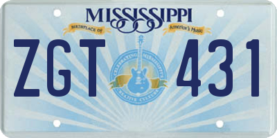 MS license plate ZGT431