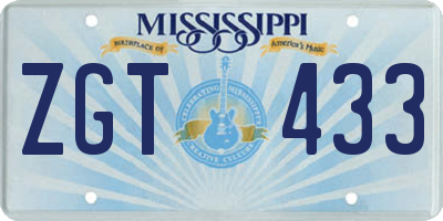 MS license plate ZGT433