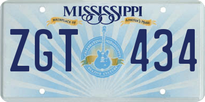 MS license plate ZGT434