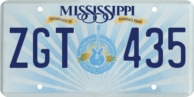 MS license plate ZGT435