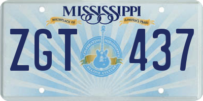 MS license plate ZGT437